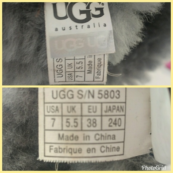 Authentic UGG Bailey Button Gray Boots sz7 - Picture 6 of 8
